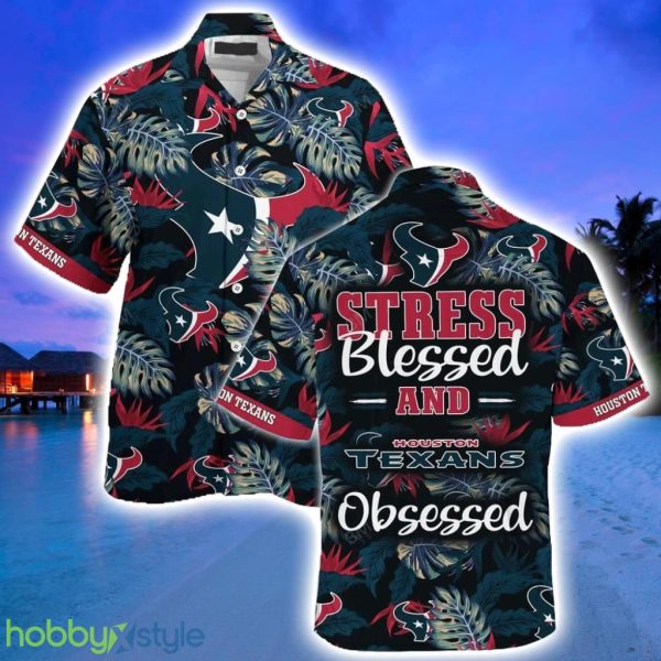 Houston Texans NFL Hawaiian Shirt, Stress Blessed Obsessed Summer Beach Gift For Fans Texans Product Photo 1