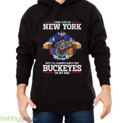 I May Live In New York But I’ll Always Have The Ohio State Buckeyes In My DNA 2023 shirt - Men Black Hoodie