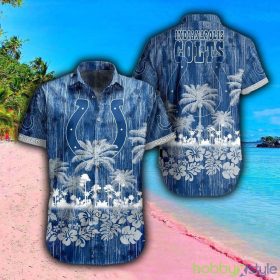 Indianapolis Colts NFL Graphic Tropical Pattern Style Summer 3D Hawaiian Shirt And Shorts For Men And Women Gift Fans - 240823-082407