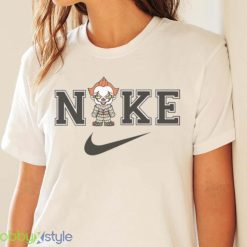 It Pennywise X Nike Horror Halloween Character Swoosh Logo Shirt Product Photo 4