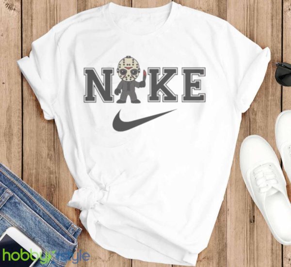 Jason Voorhees Horror Halloween Character Nike Swoosh Logo Shirt Product Photo 3