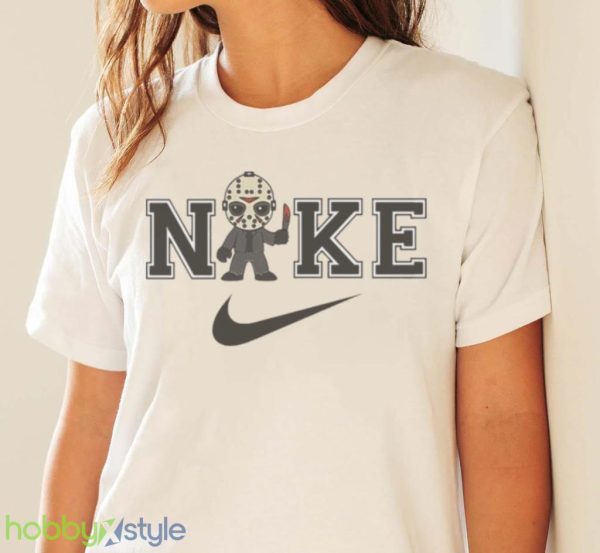 Jason Voorhees Horror Halloween Character Nike Swoosh Logo Shirt Product Photo 4