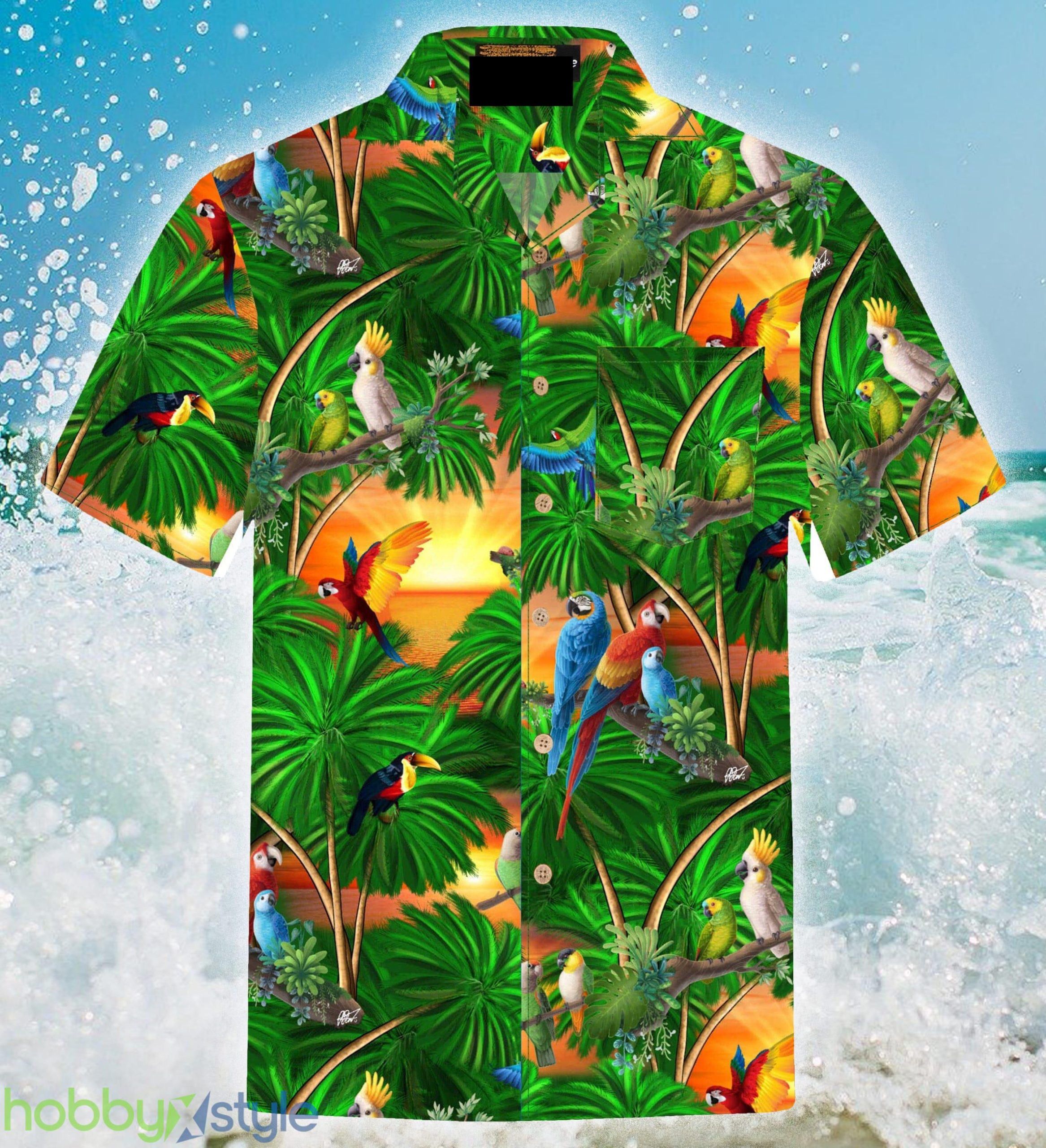 Jungle Parrots green 3D Hawaiian Shirt Summer Gift For Men And Women - Jungle Parrots green_1