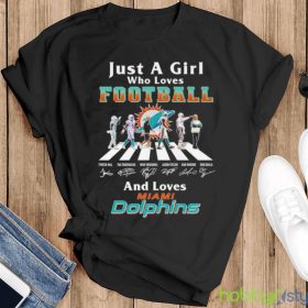 Just A Girl Who Loves Football And Loves Miami Dolphins Legend Team T Shirt - Ladies Tank Top