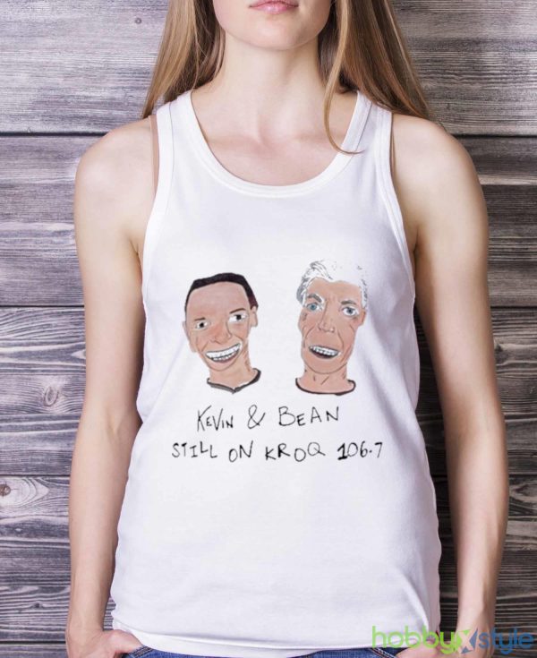 Kevin and Bean still on kroq 1067 art design t shirt - White Ladies Tank Top
