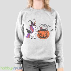 Kids Halloween Unicorn Pumpkin Bats T Shirt Product Photo 2