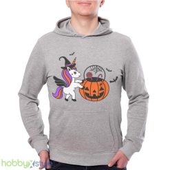 Kids Halloween Unicorn Pumpkin Bats T Shirt Product Photo 1