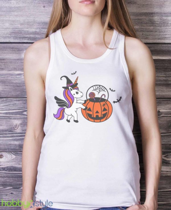 Kids Halloween Unicorn Pumpkin Bats T Shirt Product Photo 5