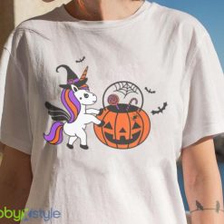 Kids Halloween Unicorn Pumpkin Bats T Shirt Product Photo 7