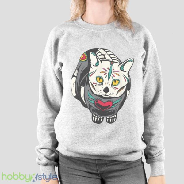 Kitty Skeleton Halloween Costume Skull Cat T Shirt Product Photo 2
