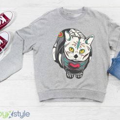 Kitty Skeleton Halloween Costume Skull Cat T Shirt Product Photo 3