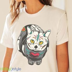 Kitty Skeleton Halloween Costume Skull Cat T Shirt Product Photo 4
