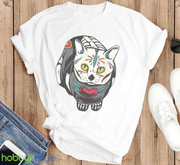 Kitty Skeleton Halloween Costume Skull Cat T Shirt Product Photo 6