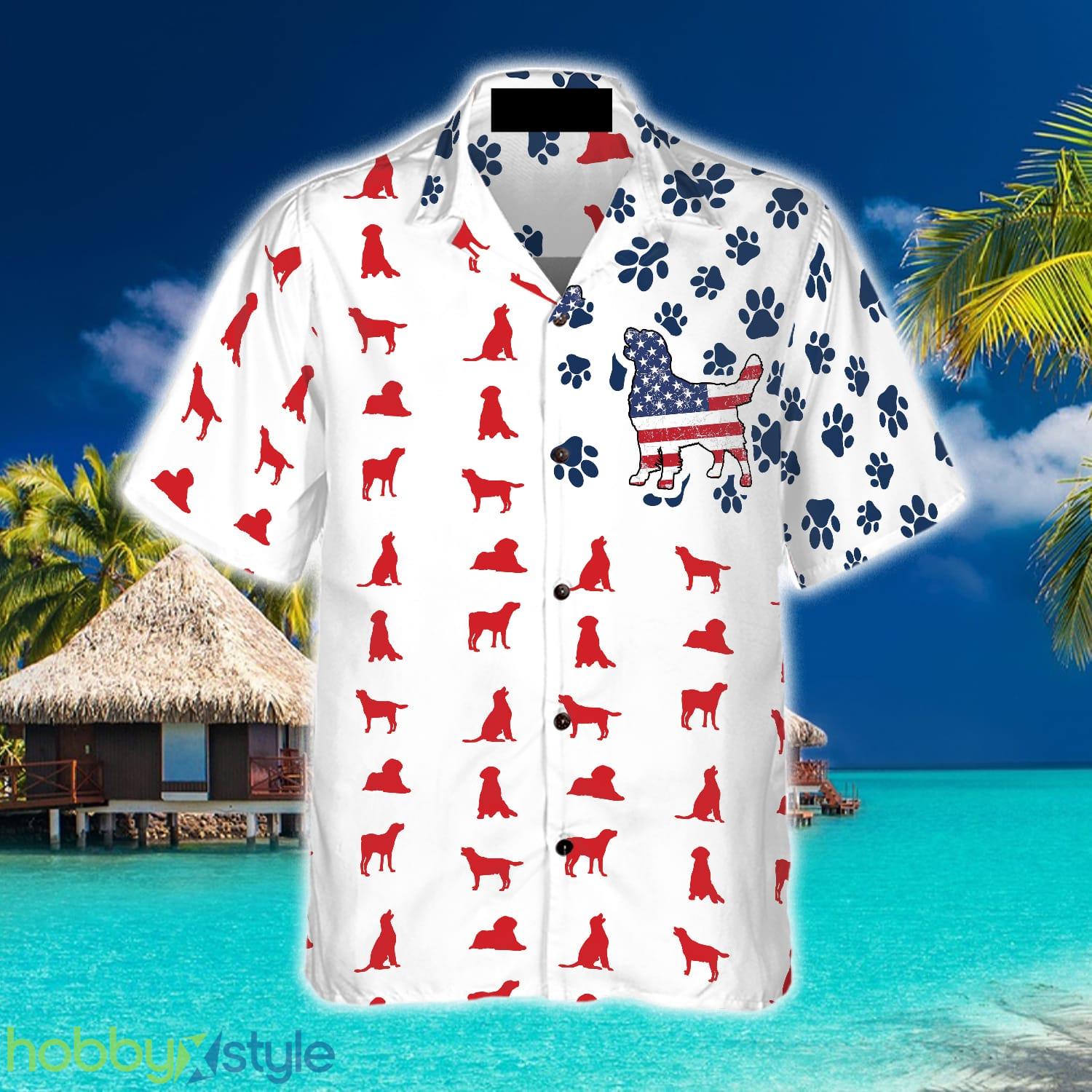 Labrador American Flag 3D Hawaiian Shirt Beach Summer For Men And Women Gift - Labrador American Flag Hawaiian Shirt_2
