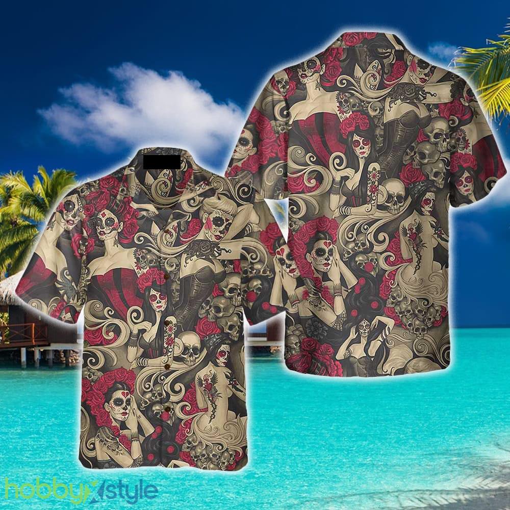 Las Elegantes Day Of The Dead Hawaiian Shirt Aloha Summer For Men And Women Gift - Las Elegantes Day Of The Dead Hawaiian Shirt, Mexican Day Makeup Girls Shirt, Best Day Of The Dead Gift_3