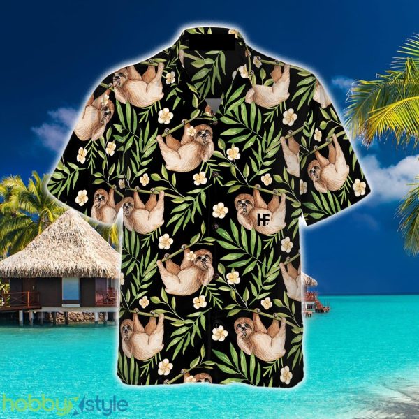 Lazy Sloths In Tropical Leaves 3D Hawaiian Shirt Beach Summer For Men And Women Gift - Lazy Sloths In Tropical Leaves Hawaiian Shirt_4