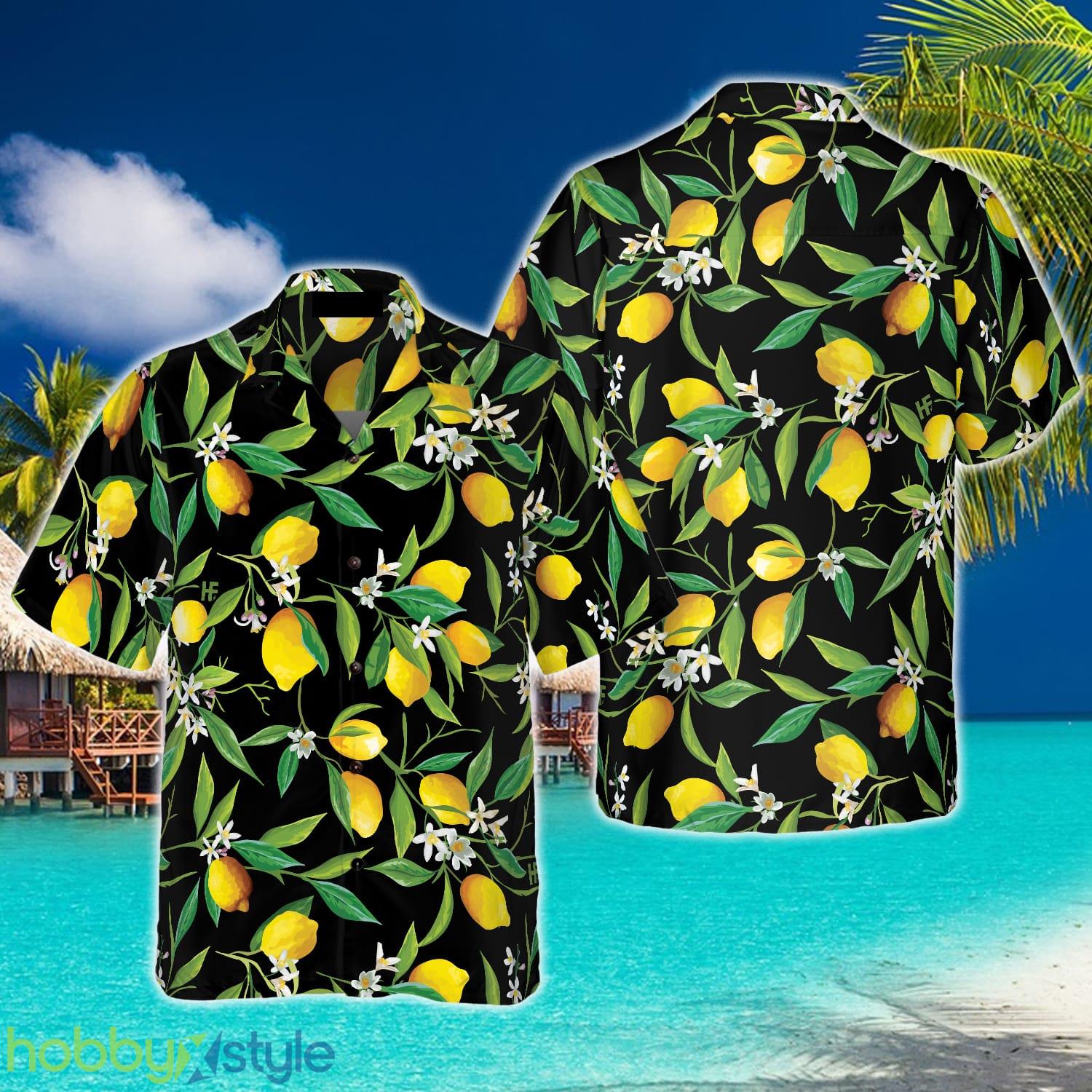 Lemon In Black 3D Hawaiian Shirt Beach Summer For Men And Women Gift - Lemon In Black Hawaiian Shirt_3