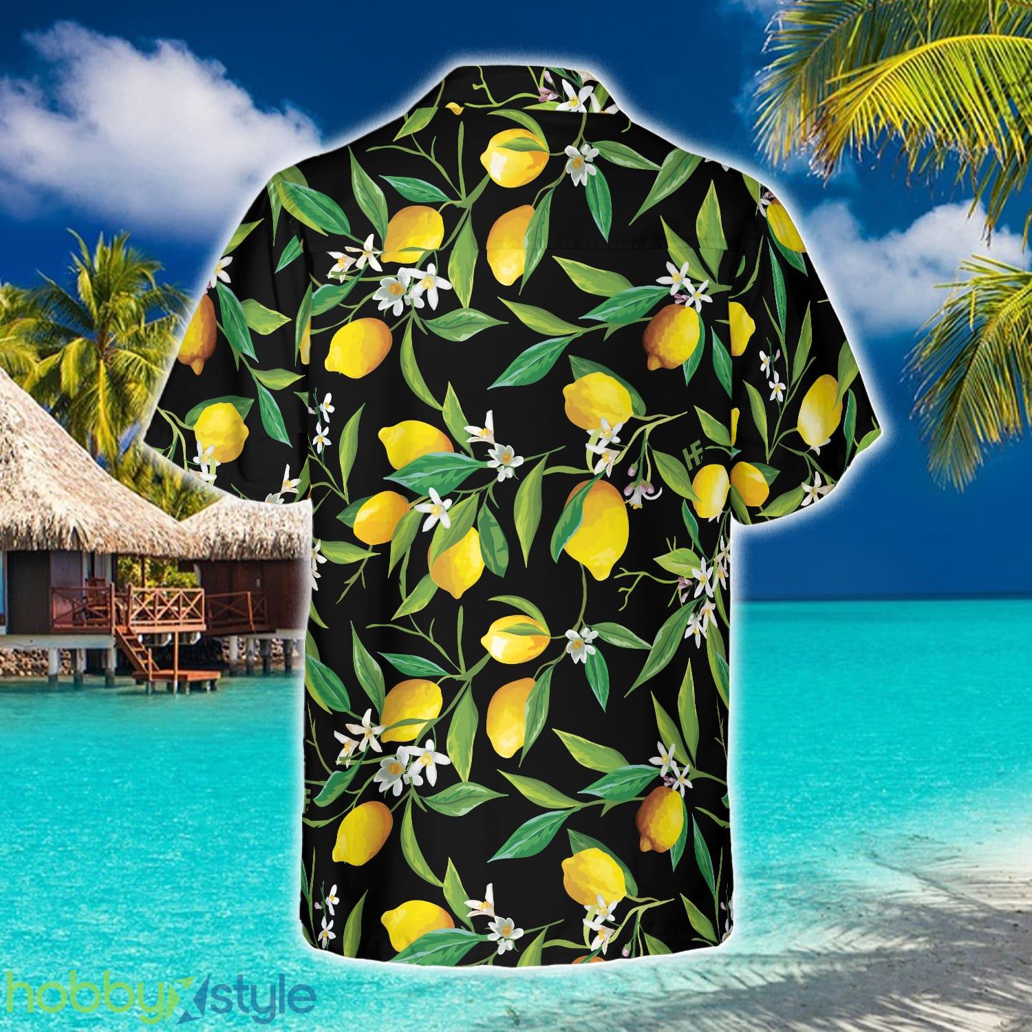 Lemon In Black 3D Hawaiian Shirt Beach Summer For Men And Women Gift - Lemon In Black Hawaiian Shirt_2