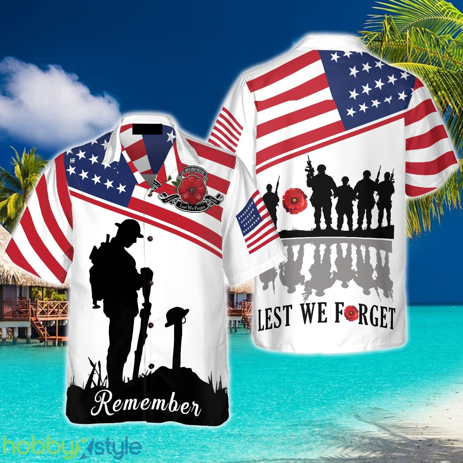 Lest We Forget Veteran Shirt Summer Beach Gift For Men And Women - Lest We Forget Veteran Shirt Hawaiian Shirt_3