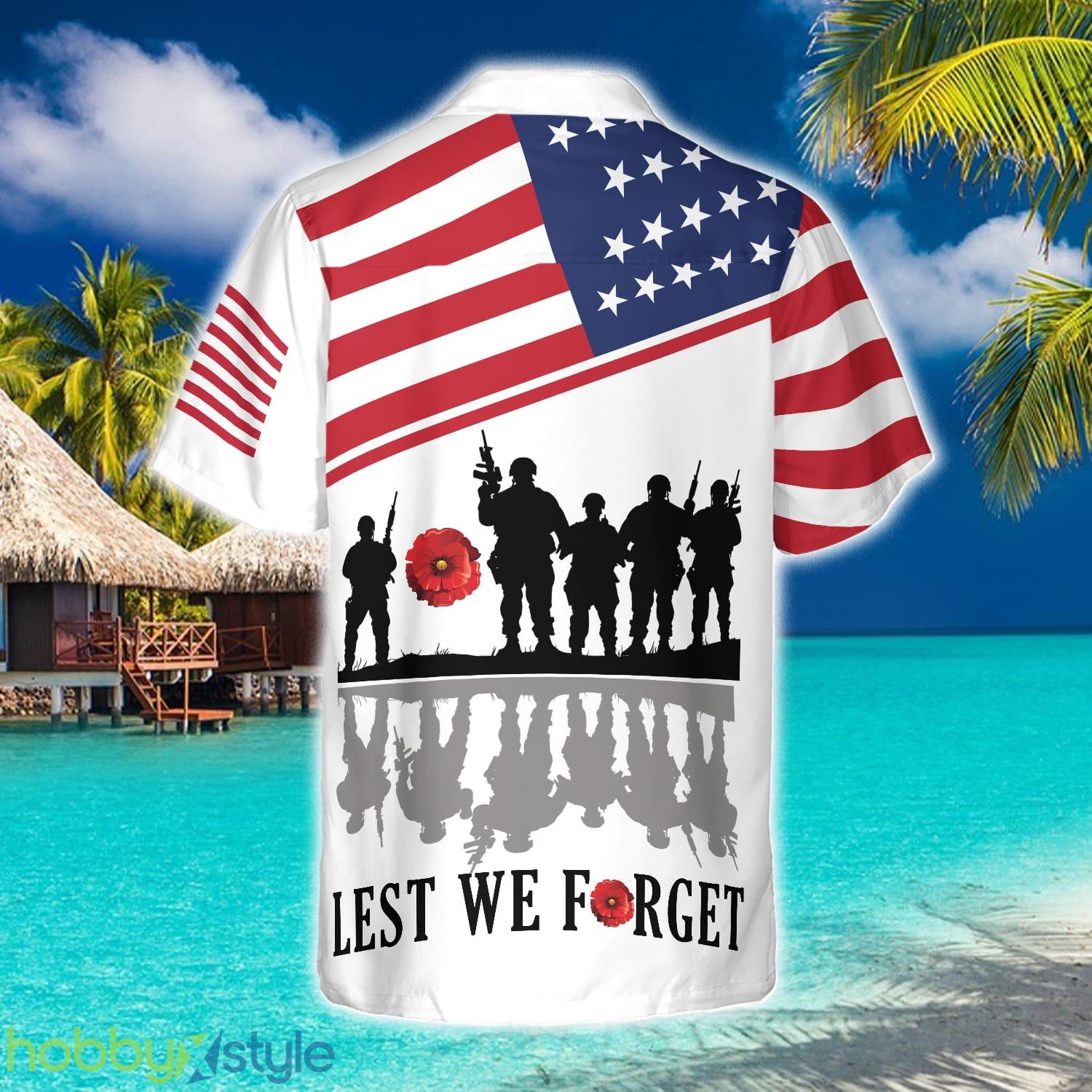 Lest We Forget Veteran Shirt Summer Beach Gift For Men And Women - Lest We Forget Veteran Shirt Hawaiian Shirt_2
