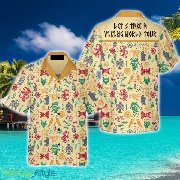 Let's Take A Viking World Tour Viking Hawaiian Shirt Aloha Summer For Men And Women Gift - Let's Take A Viking World Tour Viking Hawaiian Shirt, Cool Ancient Pattern Viking Shirt_2