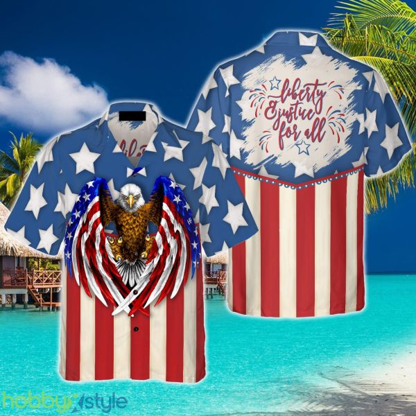 Liberty And Justice For All 3D Hawaiian Shirt Beach Summer For Men And Women Gift - Liberty And Justice For All Hawaiian Shirt_3