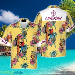Lineman Pineapple Seamless Pattern 3D Hawaiian Shirt Beach Summer For Men And Women Gift - Lineman Pineapple Seamless Pattern Hawaiian Shirt_1