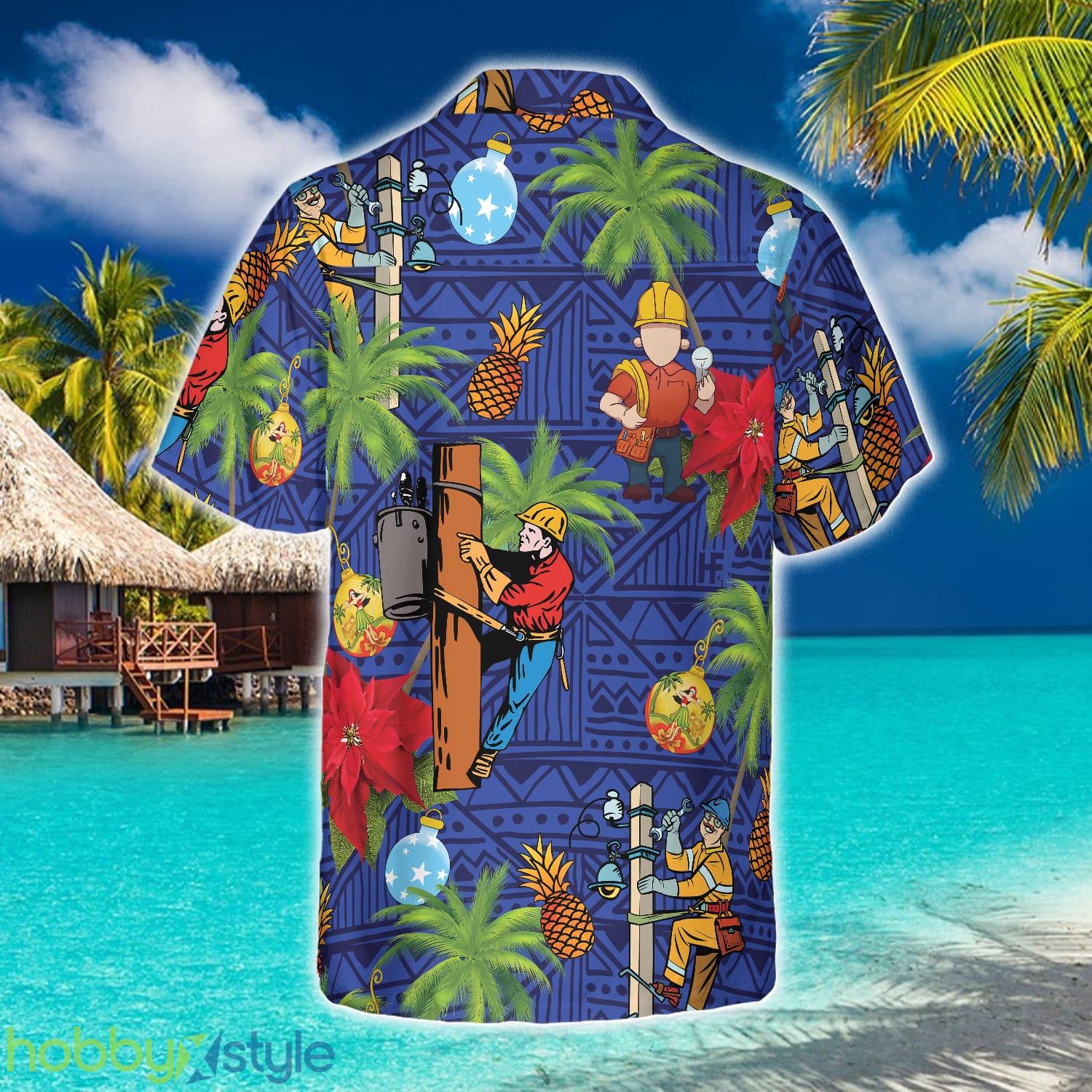 Lineman Proud 3D Hawaiian Shirt Beach Summer For Men And Women Gift - Lineman Proud Hawaiian Shirt_2