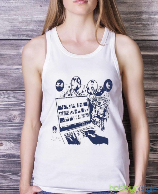 Lowinterest Data Mining Shirt - White Ladies Tank Top