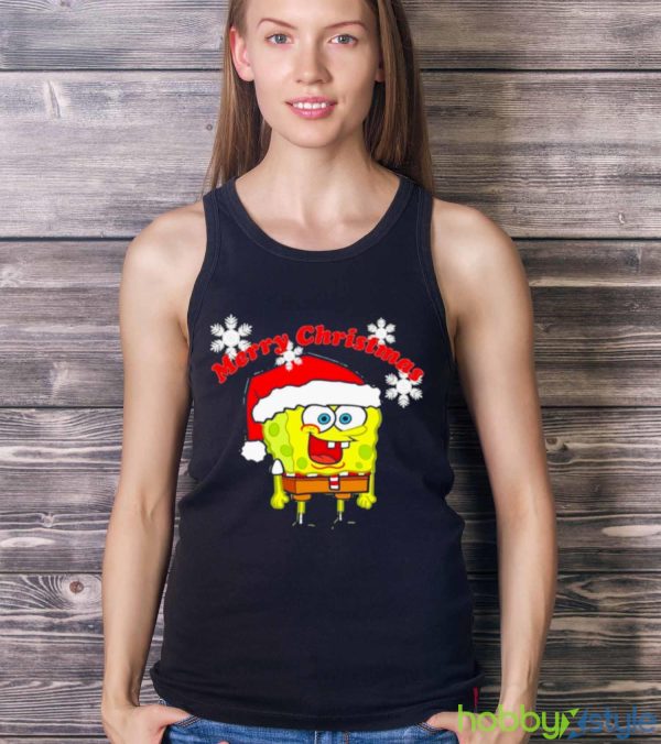 Merry Christmas Spongebob Collection Halloween Shirt - Ladies Tank Top