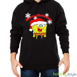Merry Christmas Spongebob Collection Halloween Shirt - Men Black Hoodie