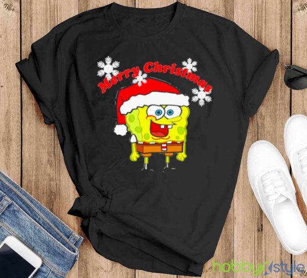 Merry Christmas Spongebob Collection Halloween Shirt - Black T-Shirt