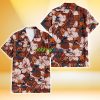 Miami Marlins Bisque Hibiscus Brown Pattern 3D Hawaiian Shirt Gift For Fans Product Photo 2