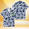 Miami Marlins Modern White Hibiscus Navy Background 3D Hawaiian Shirt Gift For Fans Product Photo 2