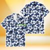 Miami Marlins Modern White Hibiscus Navy Background 3D Hawaiian Shirt Gift For Fans Product Photo 1