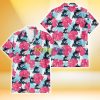 Miami Marlins Pink Blue Hibiscus White Background 3D Hawaiian Shirt Gift For Fans Product Photo 1