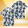 Miami Marlins Sketch Hibiscus Leaf Dark Gray Background 3D Hawaiian Shirt Gift For Fans Product Photo 2