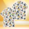 Miami Marlins Sketch Red Yellow Coconut Tree White Background 3D Hawaiian Shirt Gift For Fans Product Photo 2