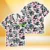 Miami Marlins White Hibiscus Green Leaf White Background 3D Hawaiian Shirt Gift For Fans Product Photo 2