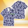 Miami Marlins White Hibiscus Pattern Slate Blue Background 3D Hawaiian Shirt Gift For Fans Product Photo 1