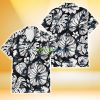 Miami Marlins White Hibiscus Porcelain Flower Palm Leaf Black 3D Hawaiian Shirt Gift For Fans Product Photo 2