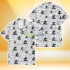 Miami Marlins White Sketch Hibiscus Pattern White Background 3D Hawaiian Shirt Gift For Fans Product Photo 1