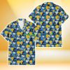 Miami Marlins Yellow White Hibiscus Powder Blue Background 3D Hawaiian Shirt Gift For Fans Product Photo 2