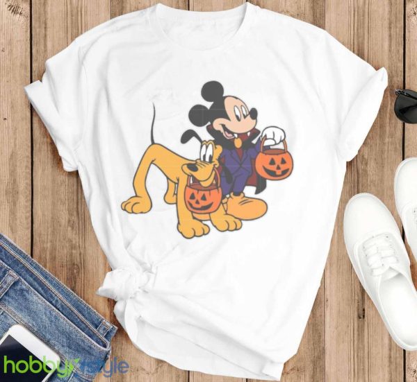 Mickey And Pluto Mickey And Minnie Mickey Comfort Color Halloween Shirt Product Photo 3