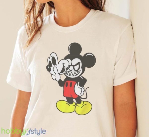 Mickey Horror Face Mickey And Minnie Minnie Mickey Halloween Shirt Product Photo 4