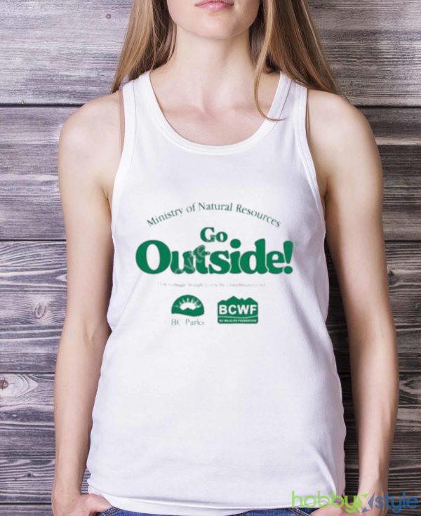 Ministry of natural resources go outside T shirt - White Ladies Tank Top