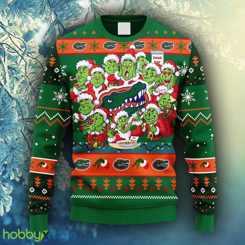NCAA Christmas Florida Gators 12 Grinch Xmas Day Christmas Ugly Sweater For Men Women - NCAA Florida Gators 12 Grinch Xmas Day Christmas Ugly Sweater_1