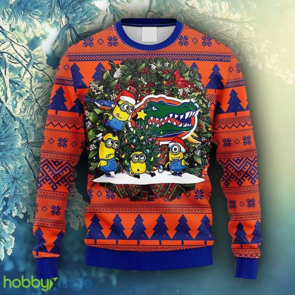 NCAA Christmas Florida Gators Minion Christmas Ugly Sweater For Men Women - NCAA Florida Gators Minion Christmas Ugly Sweater_1