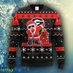 NCAA Christmas Georgia Bulldogs Dabbing Santa Claus Christmas Ugly Sweater For Men Women - NCAA Georgia Bulldogs Dabbing Santa Claus Christmas Ugly Sweater_1