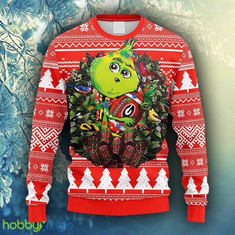 NCAA Christmas Georgia Bulldogs Grinch Hug Christmas Ugly Sweater For Men Women - NCAA Georgia Bulldogs Grinch Hug Christmas Ugly Sweater_1